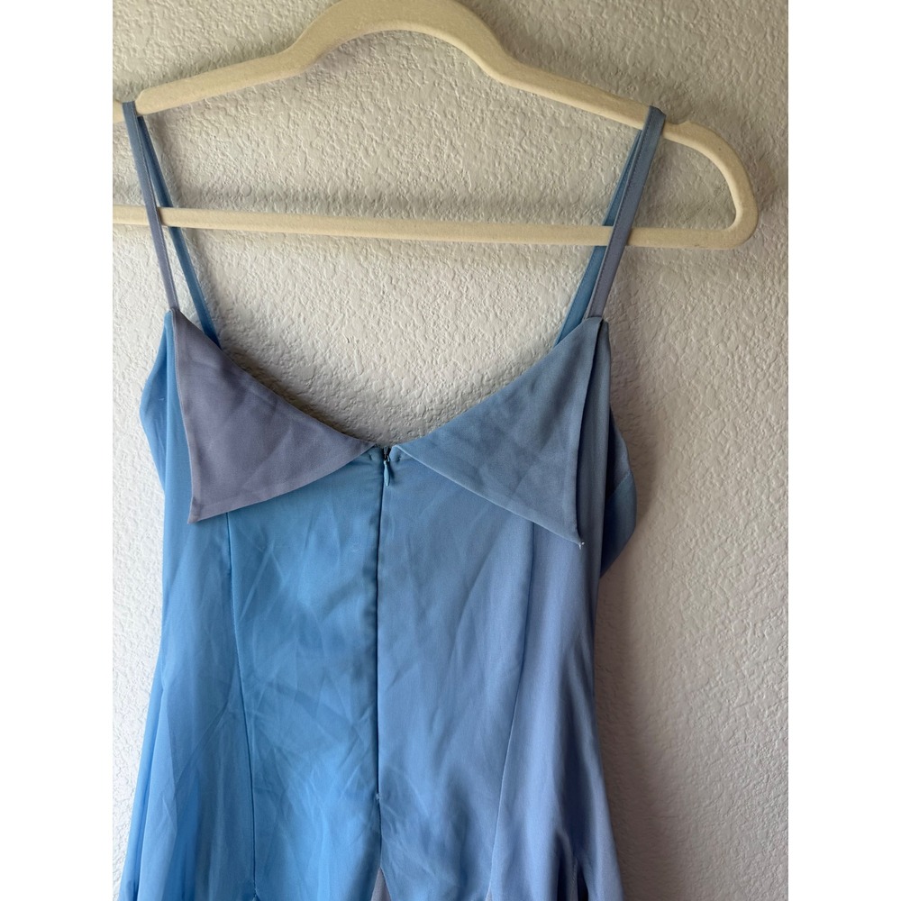 OW Collection Blue Colorblock Chiffon Mini Dress NWT Fairycore Coquette Flawed - Picture 5 of 10